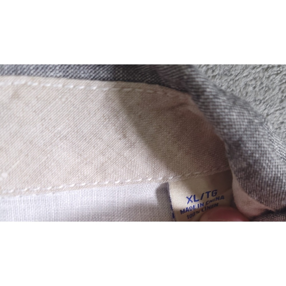 Tommy Bahama Shirt Mens XL Gray Linen Button Up‎ Short Sleeve Camp Marlin Grey - Picture 7 of 10